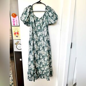 Mikarose mid length / calf length tropical print dress